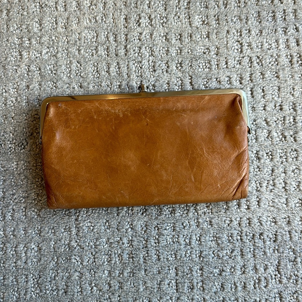 Brown leather HOBO wallet
